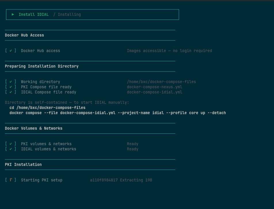 Installationsfortschritt