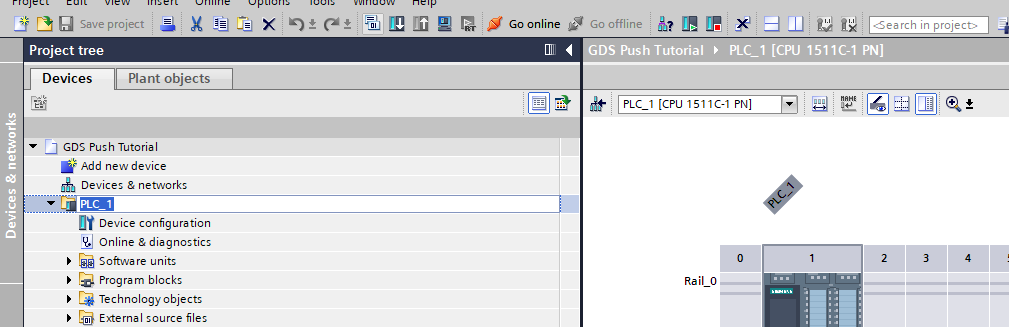 Downloading the configuration to the CPU