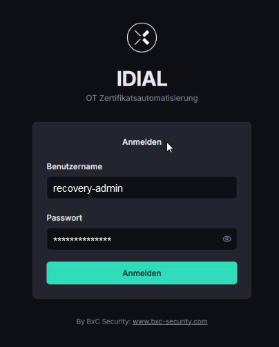 Login-Bildschirm