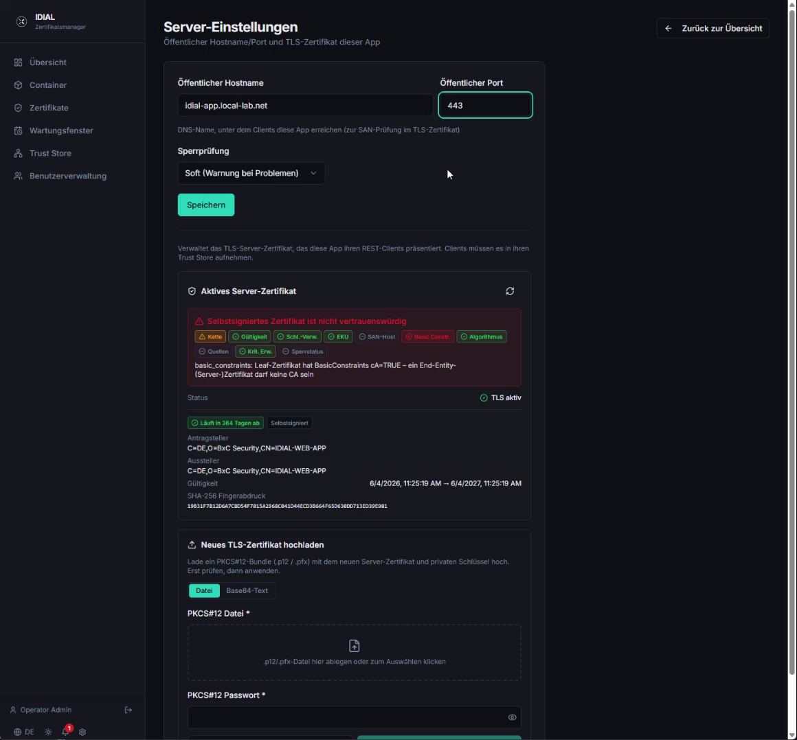 Server-Einstellungen