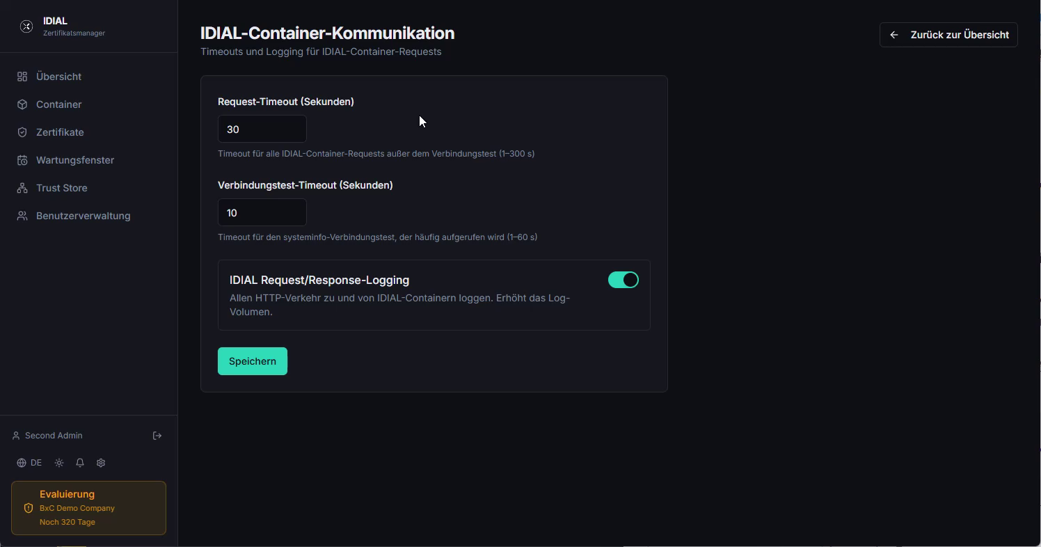 IDIAL-Container-Kommunikation