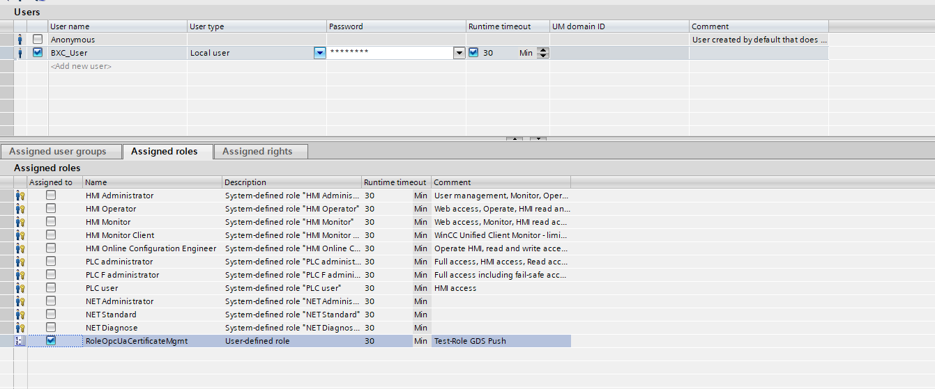 Assigning the certificate management role to the user