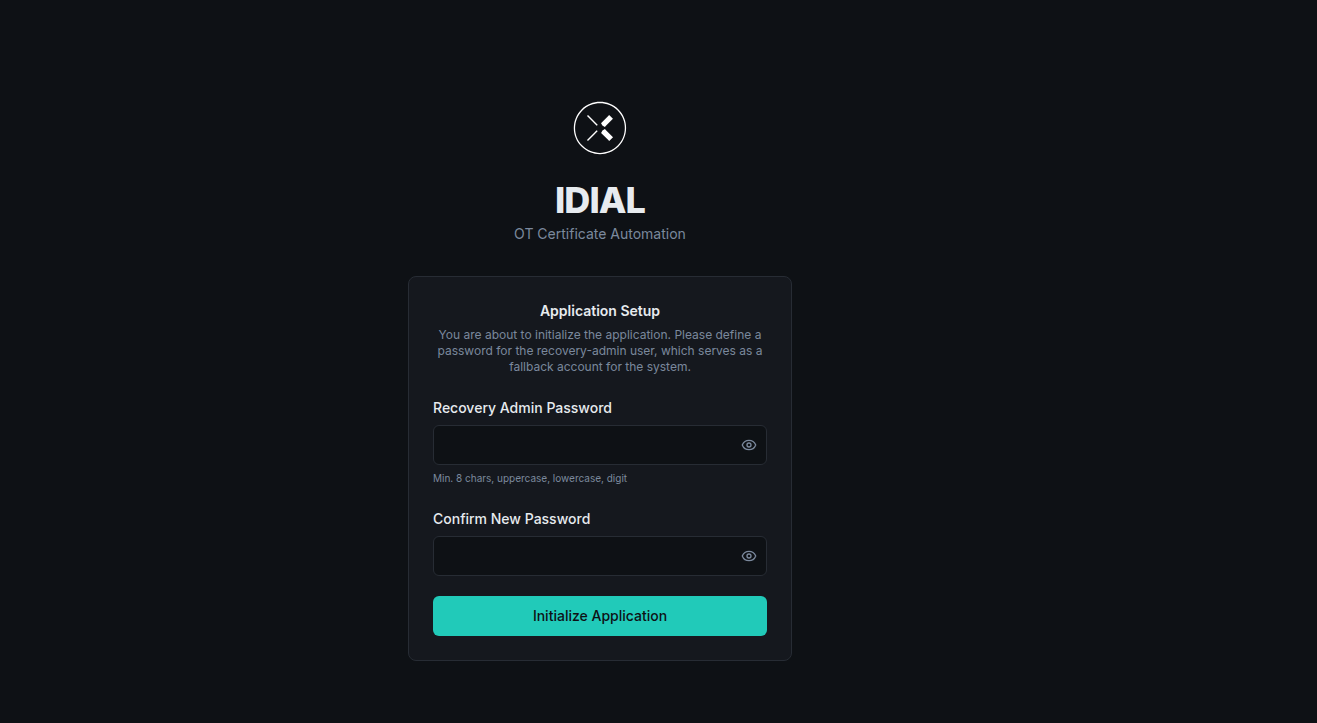 IDIAL App Application Setup