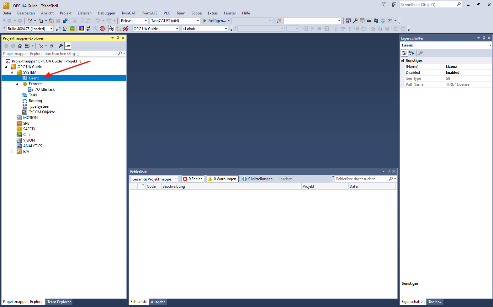 Project tree – open License