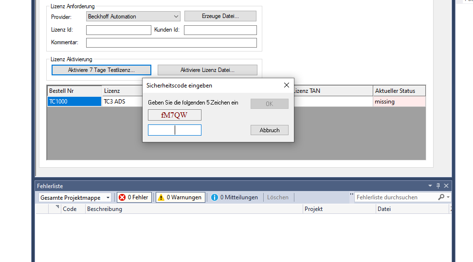 Captcha dialog – enter security code