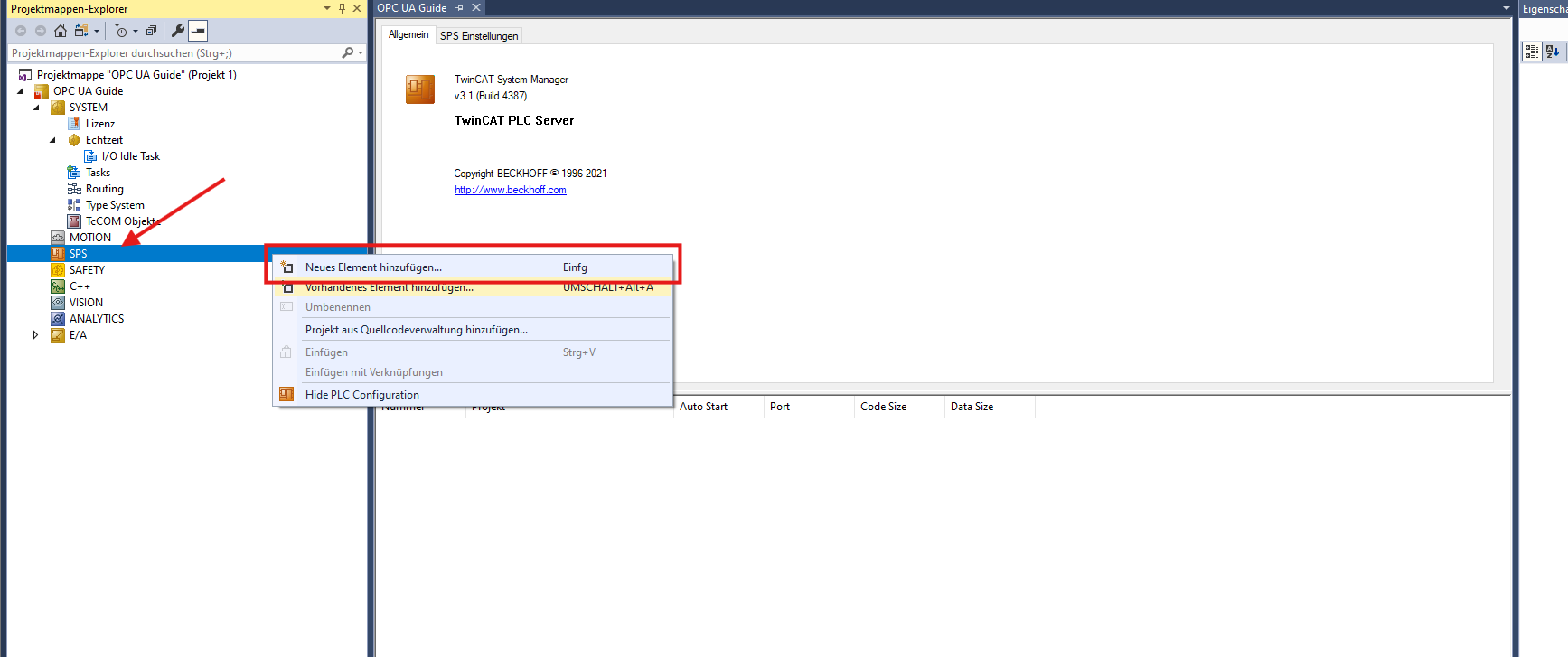 PLC – Add New Item