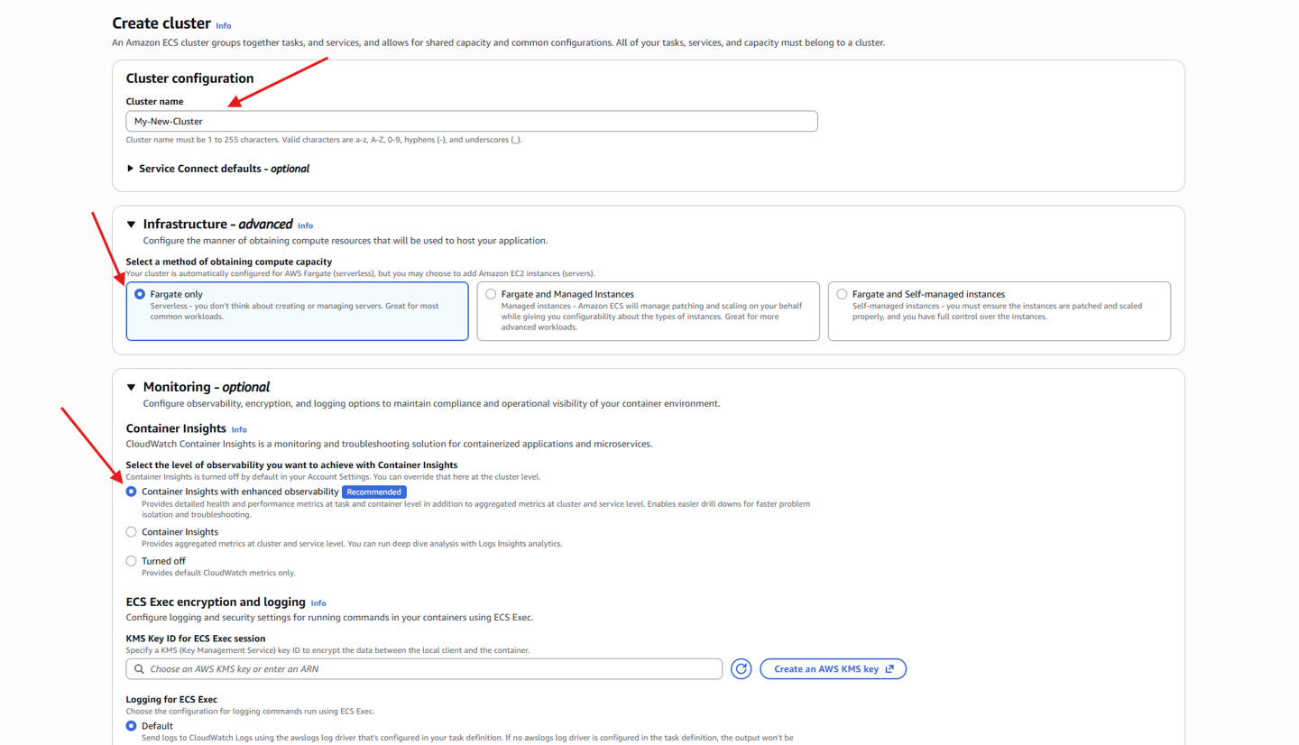 AWS ECS – Create Cluster
